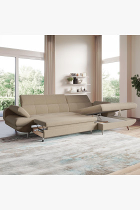 modern sarok ülőgarnitúra ággyá alakítható tárolóval, szürke